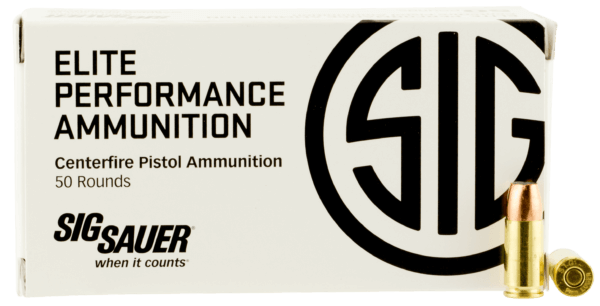 Sig Sauer E9MMA250 Elite Defense 9mm Luger 124 gr V-Crown Jacketed Hollow Point (VJHP) 50rd Box