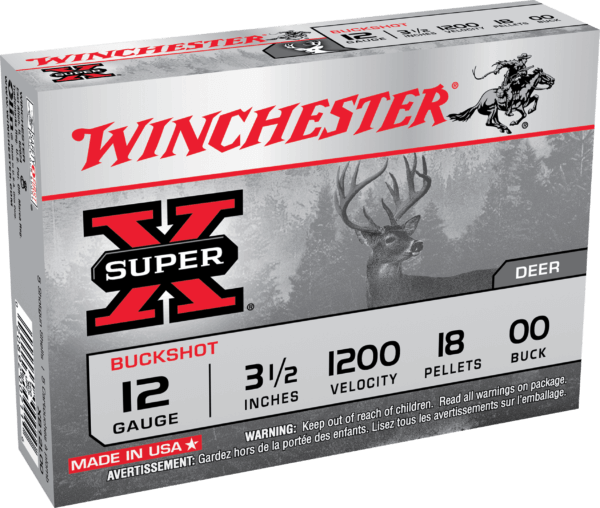 Winchester Ammo XB12300VP Super X 12 Gauge 3″ 15 Pellets 1210 fps 00 Buck Shot 15rd Box (Value Pack)
