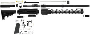 TacFire SSRK556LPK AR15 Unassembled Rifle Kit with Lower Parts Kit 5.56 NATO/.223 Rem Aluminum Black Nitride 1/2″-28 tpi