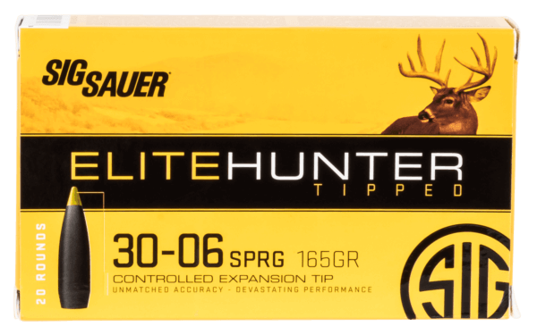 Sig Sauer E3006TH220 Elite Hunter Tipped 30-06 Springfield 165 gr 2950 fps Controlled Expansion Tip (CET) 20rd Box