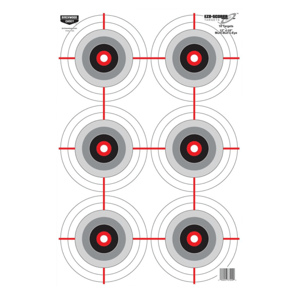 Birchwood Casey 37209 EZE-Scorer Multiple Bull’s-Eye Bullseye Paper Universal 12″ x 18″ Black/White 10 Pk.
