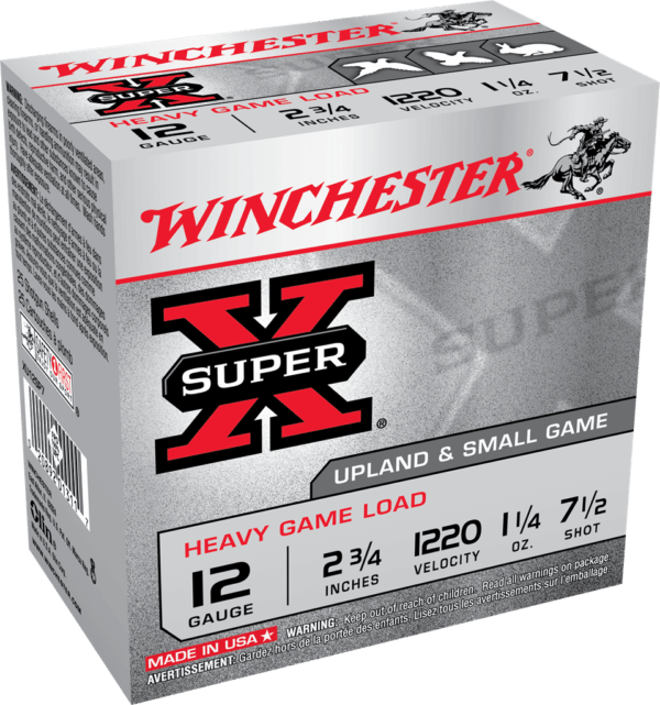 Winchester Ammo XU12SP7 Super X Heavy Game Load 12 Gauge 2.75″ 1 1/4 oz 1220 fps 7.5 Shot 25rd Box