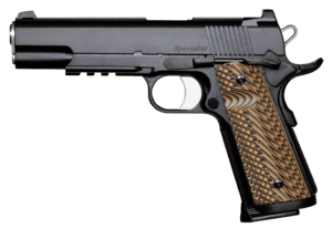 Dan Wesson 01801 Specialist 45 ACP 5″ 8+1 Overall Black Finish with Serrated Slide Black & Brown G10 Grip & Picatinny Rail