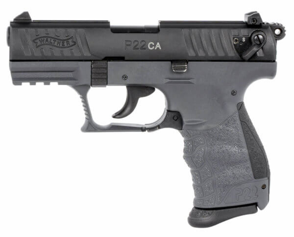 Walther Arms 5120365 P22 CA 22 LR 3.42″ 10+1 Tungsten Gray Black Polymer Grip