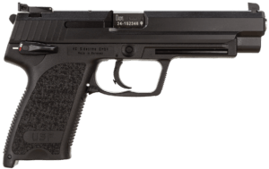 HK 81000362 USP Expert V1 9mm Luger Caliber with 5.20″ Barrel 10+1 Capacity Overall Black Finish Serrated Trigger Guard Frame Serrated Steel Slide & Polymer Grip Includes 2 Mags