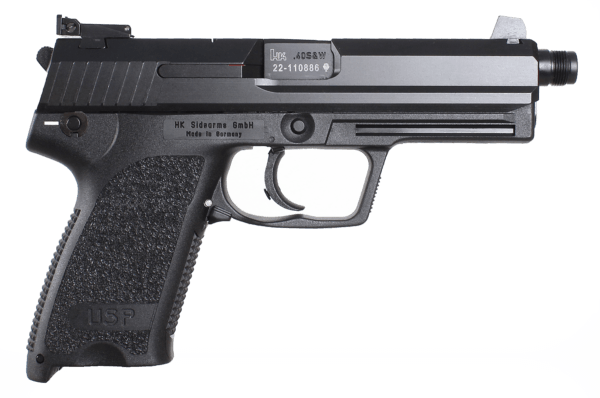 HK 81000352 USP Tactical V1 45 ACP 5.09″ 10+1 (2) Black Black Steel Slide Black Polymer Grip