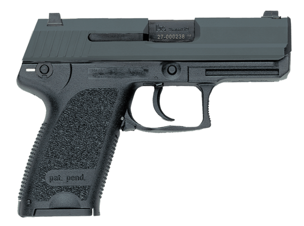 HK 81000333 USP V7 LEM Compact 9mm Luger 13+1 3.58″ Black Polygonal Rifled Barrel Black Serrated Slide Black Polymer Frame Black Polymer Grip Ambidextrous