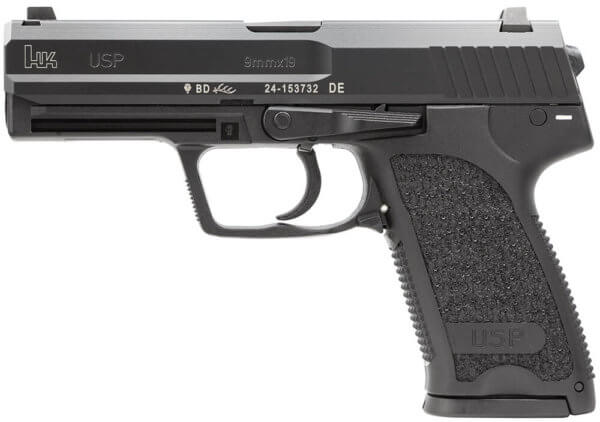 HK 81000312 USP V7 LEM 9mm Luger 4.25″ 15+1 (3) Black Black Steel Slide Black Polymer Grip Night Sights No Manual