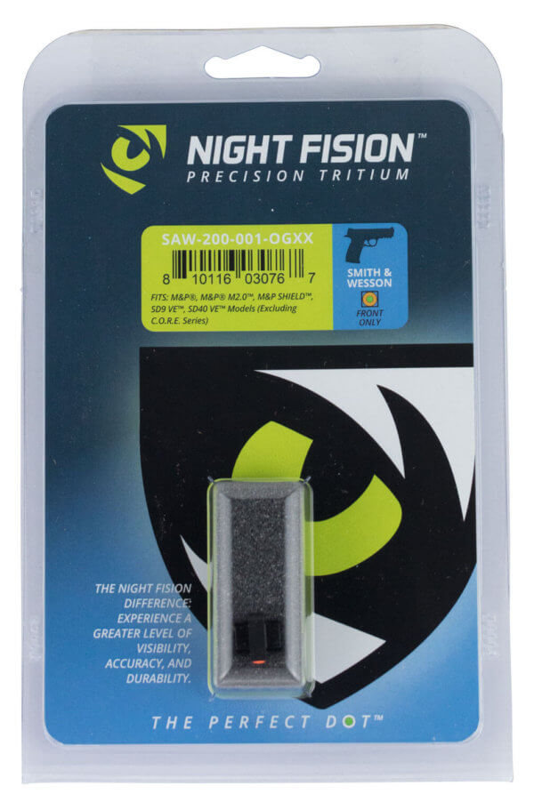 Night Fision GLK004013WGZ Suppressor Height Sights For Glock Black | Green Tritium White Ring Front Sight Green Tritium Black Rear Sight Set