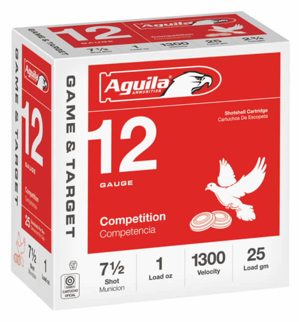 Aguila 1CHB1327 Competition Game & Target 12 Gauge 2.75 1 oz 7.5 Shot 25rd Box”