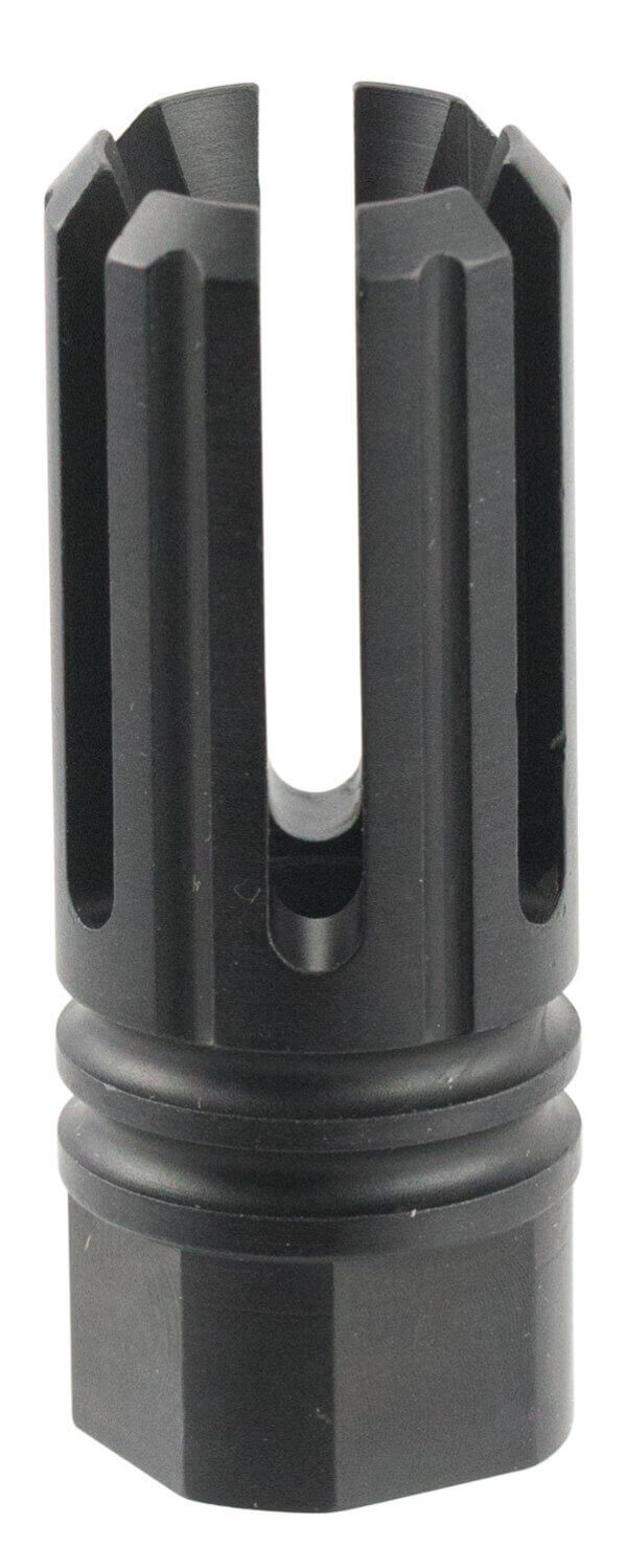 TacFire MZ10209MM Linear Compensator Black Nitride Steel with 1/2-36 tpi Threads  2.26″ OAL  0.87″ Diameter & Forward Style for 9mm Luger AR-Platform”