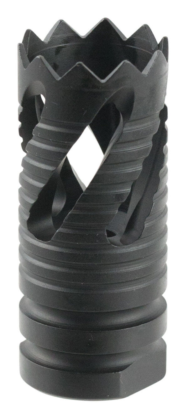 TacFire MZ10213B Thread Crown Muzzle Brake Black Oxide Steel with 5/8-24 tpi Threads & 2.05″ OAL for 308 Win AR-10″