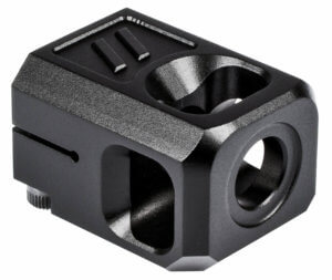 TacFire MZ1002N Compact Compensator Black Nitride Steel with 1/2-28 tpi Threads & 2.50″ OAL for 5.56x45mm NATO AR-15″