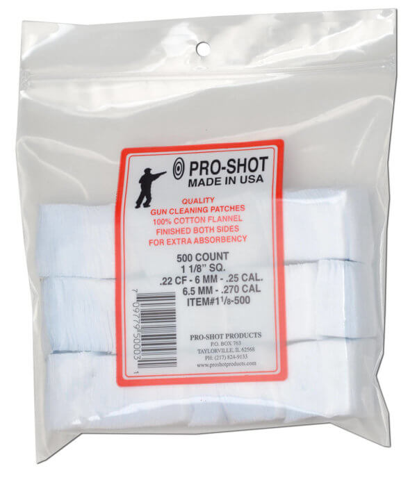 Pro-Shot 212250 Cleaning Patches  .45 – .58 Cal 2.50 Round Cotton Flannel 250 Pack”