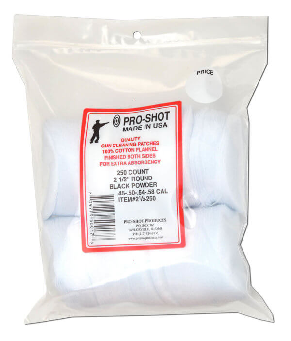 Pro-Shot 118500 Cleaning Patches  .22/ .270 Cal 1.125 Square Cotton Flannel 500 Pack”