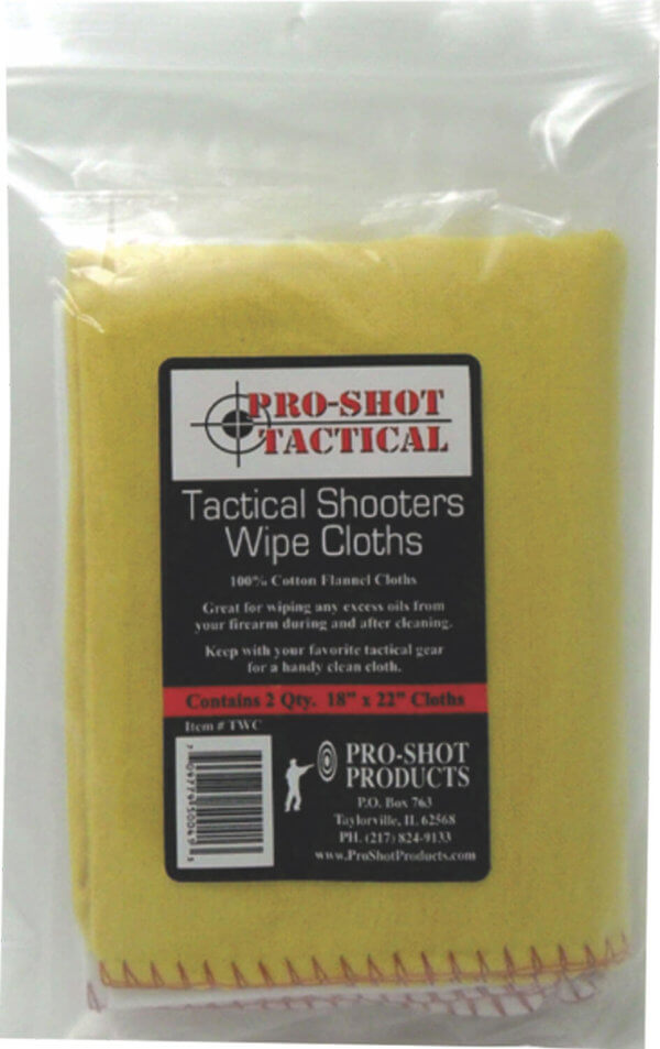 Pro-Shot TWC Tactical Shooter’s Wipe Cloths 18 x 22″ Cotton Flannel 2 Pack”