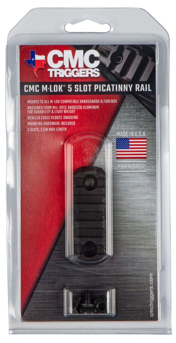 CMC Triggers 81722 M-Lok Picatinny Rail 5 Slot  Matte Black 0 MOA
