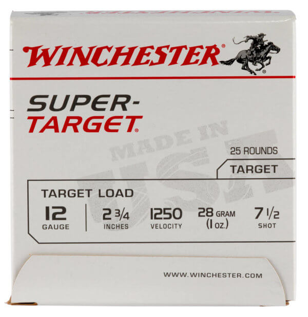 Winchester Ammo TRGT12507 Super-Target Light Target 12 Gauge 2.75″ 1 oz 1250 fps 7.5 Shot 25rd Box