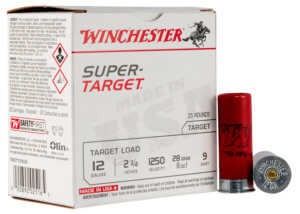 Winchester Ammo TRGT12509 Super-Target Light Target 12 Gauge 2.75″ 1 oz 1250 fps 9 Shot 25rd Box