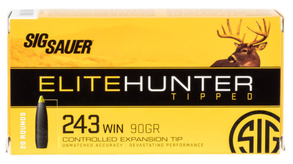 Sig Sauer E308TH220 Elite Hunter Tipped 308 Win 165 gr 2840 fps Controlled Expansion Tip (CET) 20rd Box