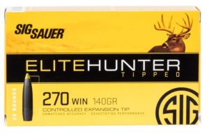 Sig Sauer E270TH220 Elite Hunter Tipped 270 Win 140 gr Controlled Expansion Tip 20rd Box