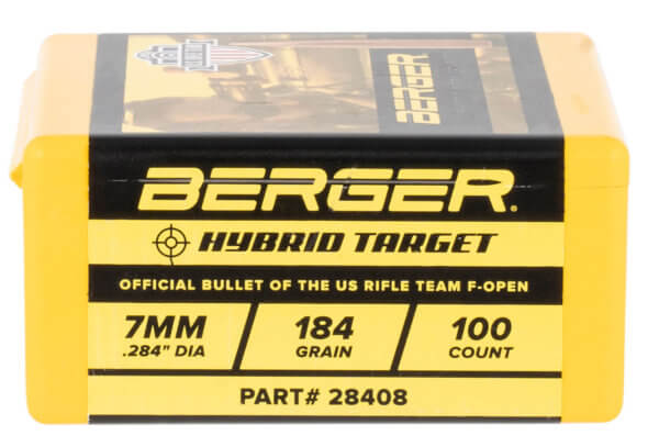 Berger Bullets 28408 Target 7mm .284 184 gr F-Open Hybrid 100