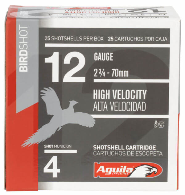 Aguila 1CHB1204 Birdshot High Velocity 12 Gauge 2.75″ 1 1/4 oz 4 Shot 25rd Box