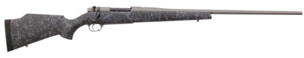 Weatherby MWM01N65RWR4T Mark V Weathermark 6.5 Wthby RPM Caliber with 4+1 Capacity  24″ Barrel  Tac Gray Cerakote Metal Finish & Gray Webbed Black Fixed Monte Carlo Stock Right Hand (Full Size)