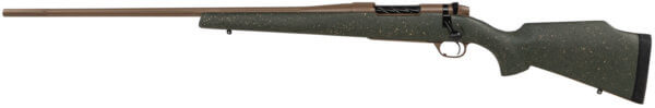 Weatherby MWL01N257WL8B Mark V Weathermark LT 257 Wthby Mag Caliber with 3+1 Capacity  26″ Barrel  Flat Dark Earth Cerakote Metal Finish & Flat Dark Earth Speckled Green Fixed Monte Carlo Stock Left Hand (Full Size)