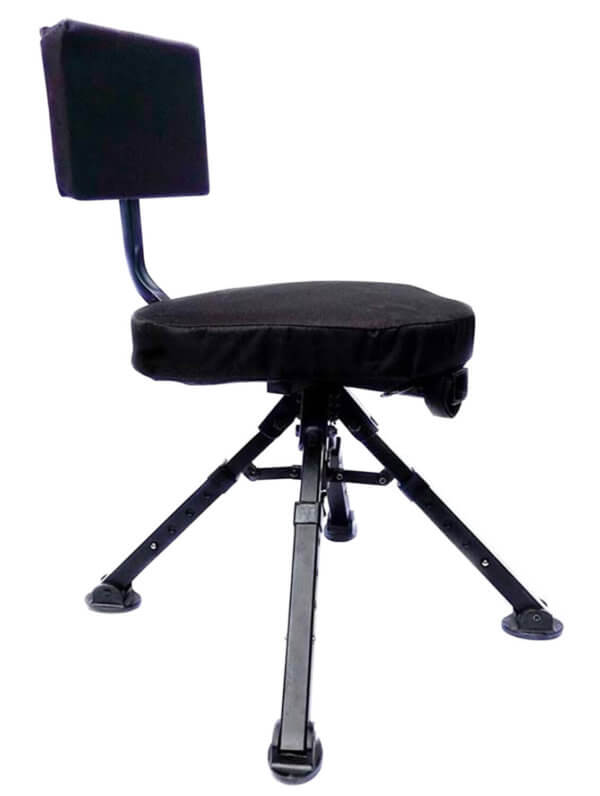 BenchMaster BMGBSC2 Ground Hunting Shooting Chair 4 Leg Rotating Steel Black