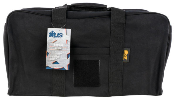 US PeaceKeeper P21524 Gear Bag Black Canvas with 4 Flat Pockets Soft Loop Area Lockable Zippers & Detachable Shoulder Strap 24″ L x 12″ H x 12″ D Dimensions