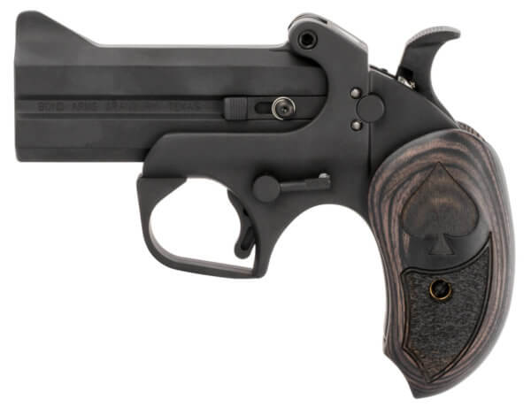 Bond Arms BABJ Black Jack 45 Colt (LC) 410 Gauge 2rd Shot 3.50″ Black Black Steel Frame Black Ash Grips Features Silver Spade Above Hinge
