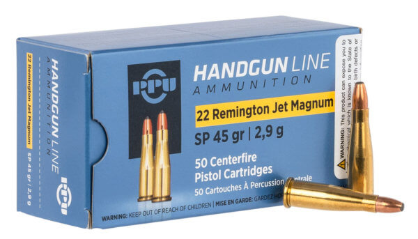 PPU PPH22RJ Handgun Defense 22 Rem Jet Mag 45 gr Soft Point (SP) 50rd Box