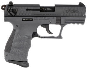 Walther Arms 5120765 P22 Q 22 LR 3.42″ 10+1 Tungsten Gray Black Interchangeable Backstrap Grip