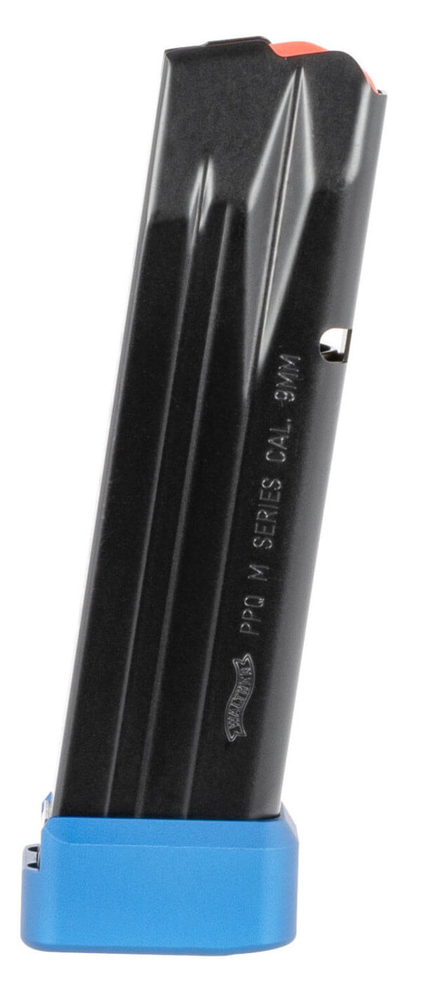 Walther Arms 2835088 Magazine Extension made of Aluminum with Black Finish for 9mm Luger Walther PPQ Magazines (Adds 2rds)
