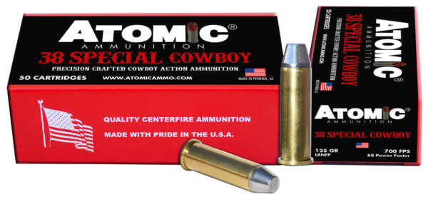 Atomic Ammunition 451 Cowboy Action Precision Craft 38 Special 125 gr Lead Round Nose Flat Point (LRNFP) 50rd Box