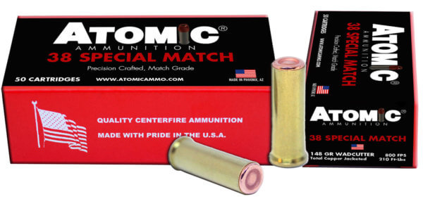 Atomic Ammunition 449 Match Precision Craft 38 Special 148 gr Hollow Base Wadcutter 50rd Box
