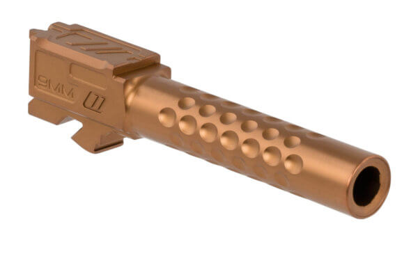 ZEV BBL19OPTBRZ Optimized Match Replacement Barrel 9mm Luger 4.02″ Bronze PVD Finish 416R Stainless Steel Material with Dimples for Glock 19 Gen1-4