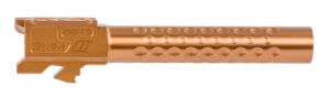 ZEV BBL17OPT5GTHBRZ Optimized Match Replacement Barrel 9mm Luger 4.49″ Bronze PVD Finish 416R Stainless Steel Material with Dimples & Threading for Glock 17 Gen5