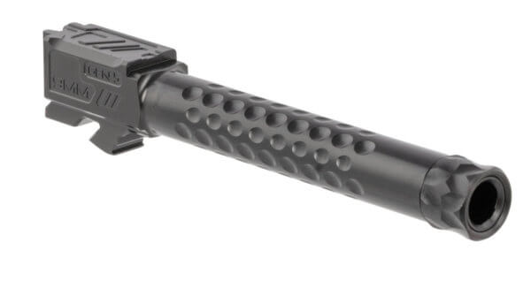 ZEV BBL17OPT5GTHDLC Optimized Match Replacement Barrel 9mm Luger 4.49″ Black DLC Finish 416R Stainless Steel Material with Dimples & Threading for Glock 17 Gen5