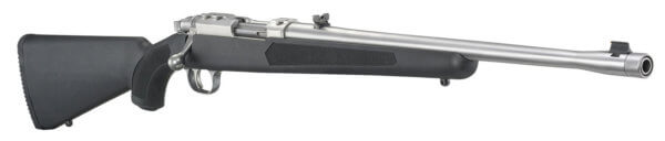 Ruger 7417 77/44 44 Rem Mag 4+1 18.50″ Threaded Barrel Brushed Stainless Steel Integral Scope Mount On A Solid Steel Receiver Black Synthetic Stock