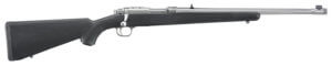 Ruger 7419 77/357 357 Mag 5+1 18.50″ Threaded Barrel Brushed Stainless Steel Integral Scope Mount On A Solid Steel Receiver Black Synthetic Stock