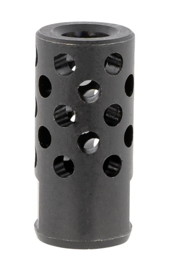 Ruger 90699 Radial Ported Muzzle Brake 35 Caliber Black Oxide Steel with 1/2-28 tpi Threads  1.75″ OAL & .8″ Diameter”