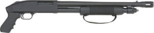 Mossberg 50699 590 Persuader 20 Gauge 8+1 3″ 20″ Cylinder Bore Barrel Matte Blued Metal Finish Drilled & Tapped Receiver Ghost Ring Sight Synthetic Stock