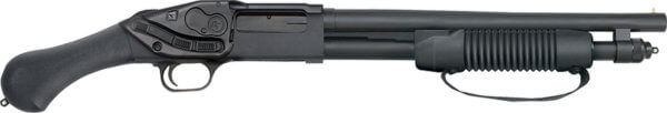 Mossberg 50637 590 Shockwave 20 Gauge 3″ 14.38″ 5+1 Blued Black Fixed Raptor Birdshead Grip Crimson Trace Laser Saddle