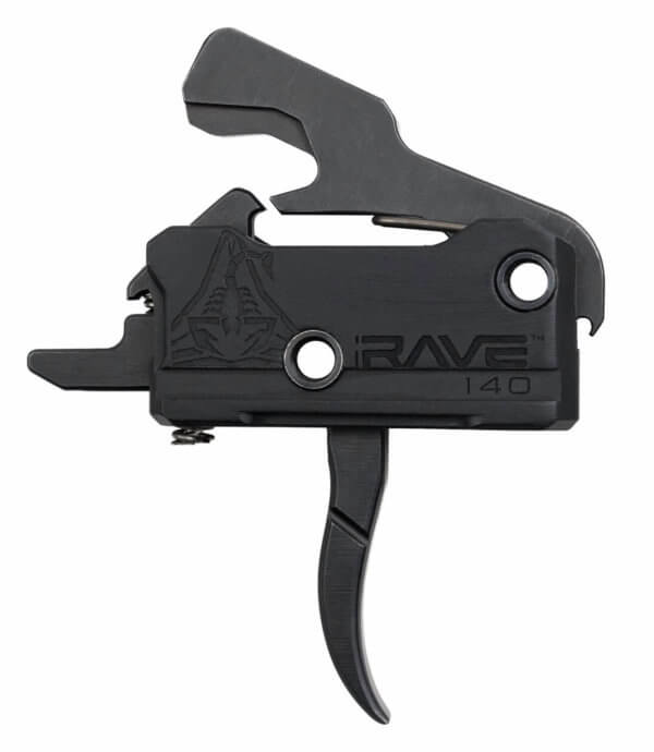Rise Armament T017BLK RA-140 Super Sporting Single-Stage Curved Trigger with 3.50 lbs Draw Weight & Black Hardcoat Anodized Finish for AR-Platform Right