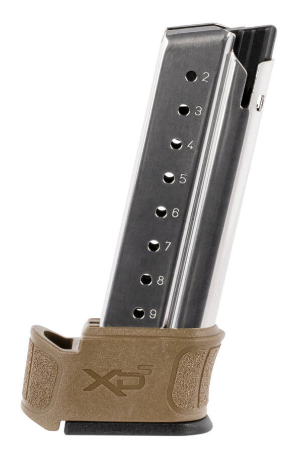 Springfield Armory XDSG5005 Mag Sleeve 45 ACP Polymer Silver/Black Compatible With XDS Mod.2
