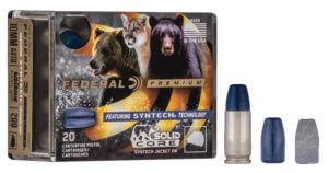 Federal P9SHC1 Premium Hunting 9mm Luger +P 147 gr Solid Core Synthetic Flat Nose 20rd Box