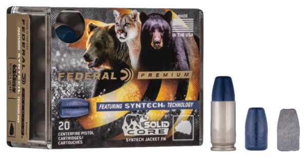 Federal P357SHC1 Premium Hunting 357 Mag 180 gr Solid Core Synthetic Flat Nose 20rd Box