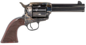 Taylors & Company 550812 Smoke Wagon  45 Colt (LC) Caliber with 4.75 Blued Finish Barrel  6rd Capacity Blued Finish Cylinder  Color Case Hardened Finish Steel Frame & Checkered Walnut Grip”